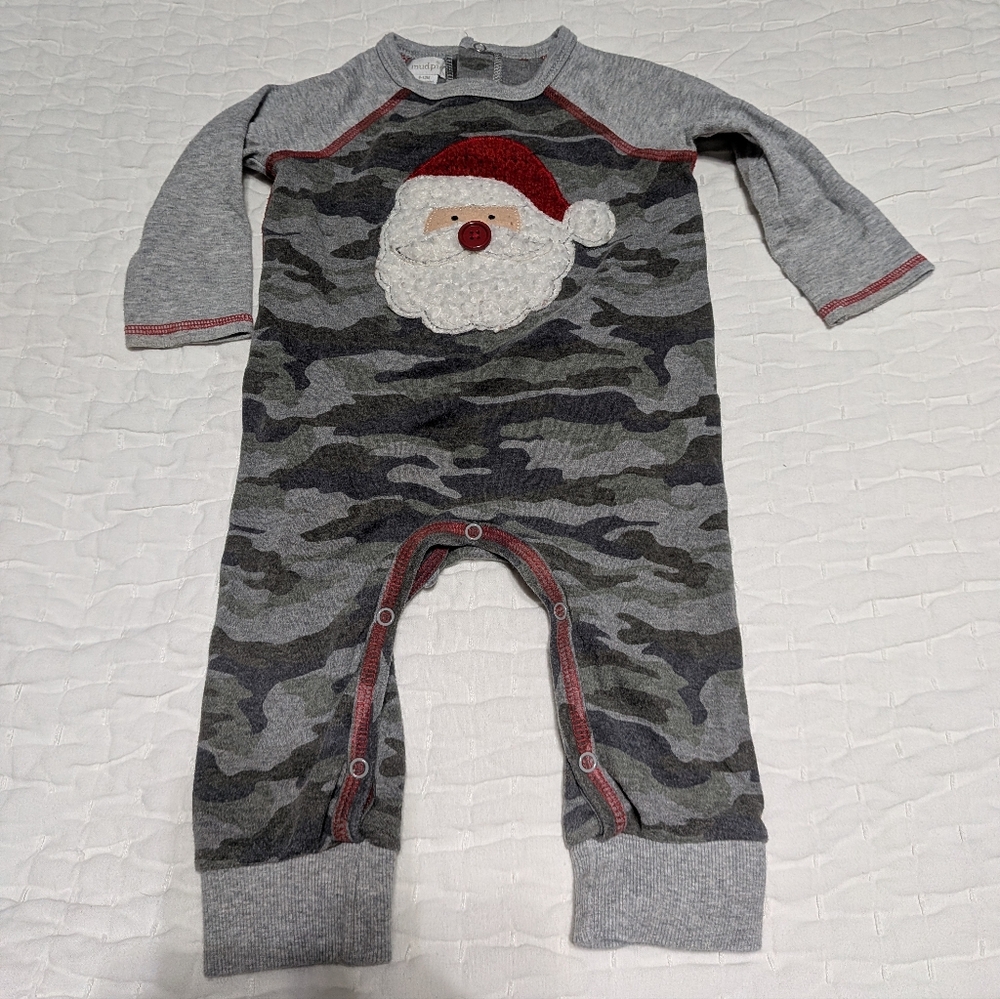 Mud Pie Santa Camo Romper